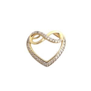 Pingente Coração Infinito Ouro Amarelo com Brilhantes
