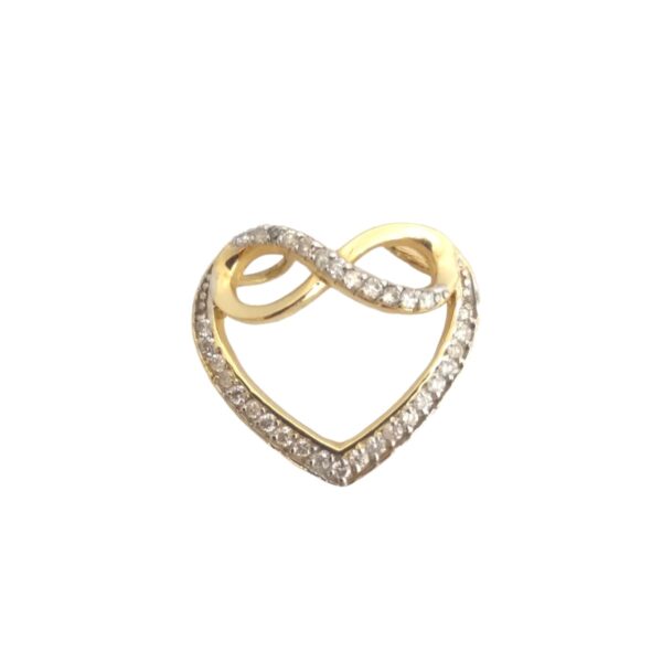 Pingente Coração Infinito Ouro Amarelo com Brilhantes