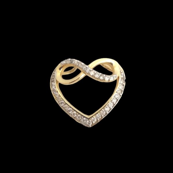 Pingente Coração Infinito Ouro Amarelo com Brilhantes - Image 4