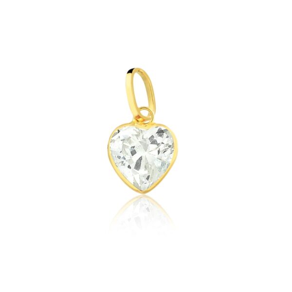 Pingente Coração Ouro Amarelo com Zircônia