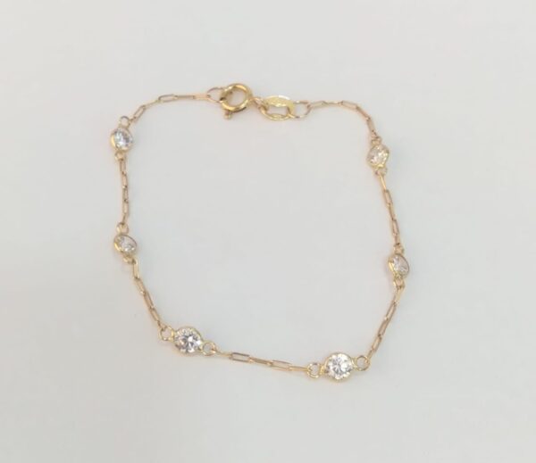 Pulseira Infantil com Zircônias Brancas - Image 3