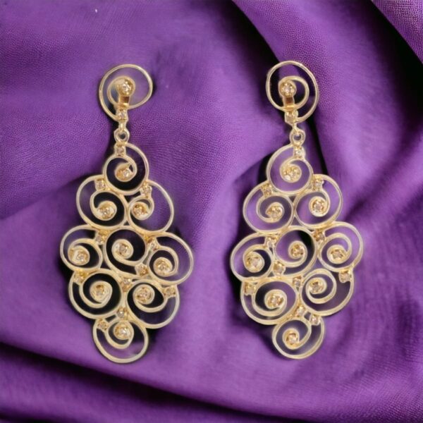 Par de Brincos Espiral com Brilhantes
