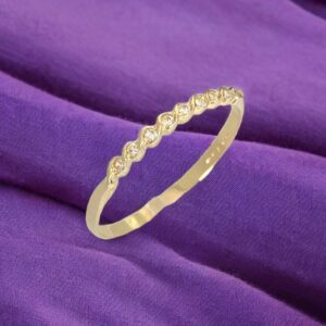 Meia Aliança Onda c/ Brilhantes ouro branco 18K