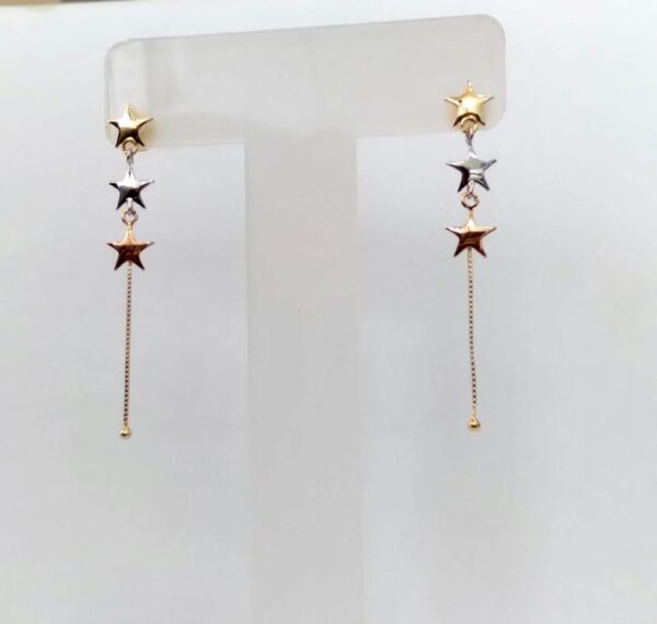 Par de Brincos Estrelas 3 cores