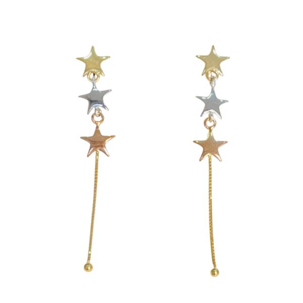 Par de Brincos Estrelas 3 cores - Imagem 4