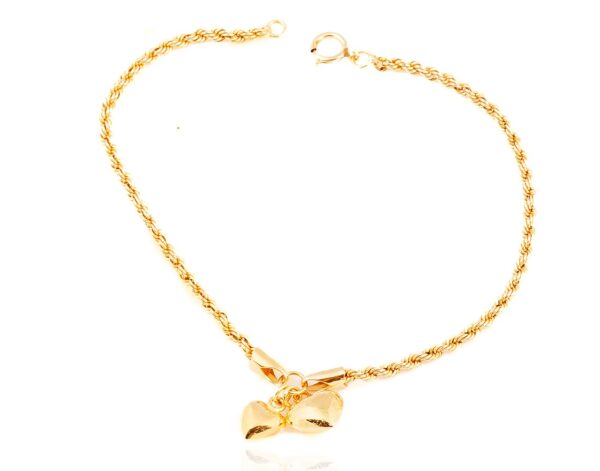 Pulseira Cordão Baiano e  2 Corações