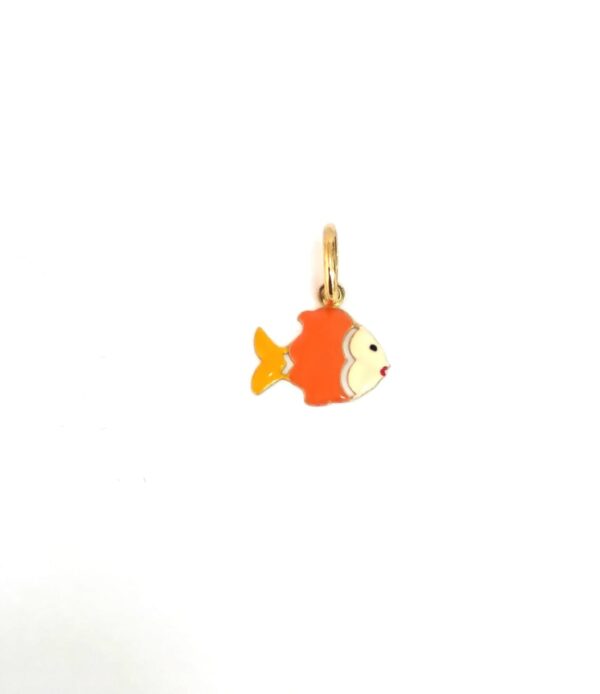 Pingente Peixe Esmaltado Dupla Face