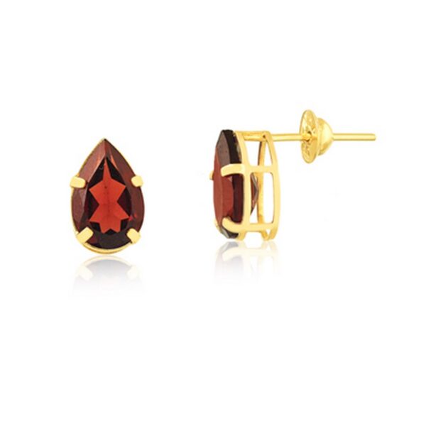 Brinco Solitário Galeria Zirconia Vermelha - Image 3