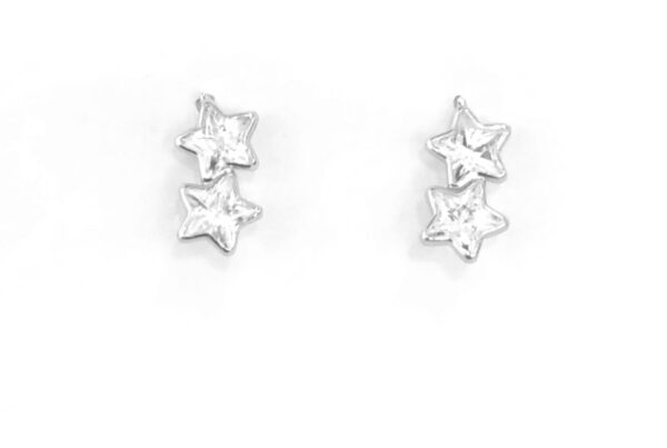Par de Brincos Estrela e Zircônias