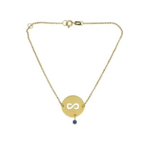 Pulseira Elo Português Chapa Infinito e Zircônias