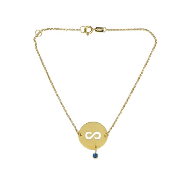 Pulseira Elo Português Chapa Infinito e Zircônias