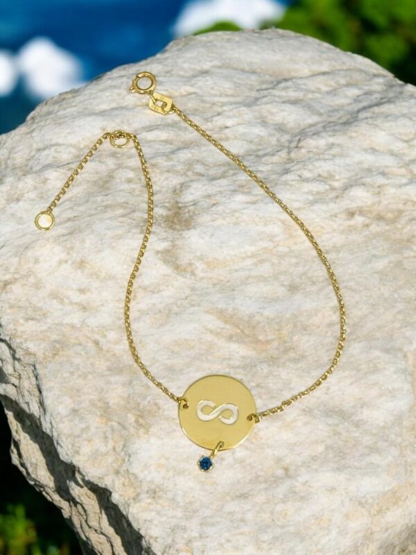 Pulseira Elo Português Chapa Infinito e Zircônias - Image 4