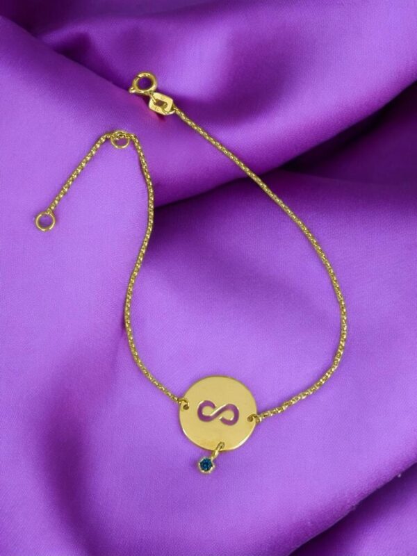 Pulseira Elo Português Chapa Infinito e Zircônias - Image 5