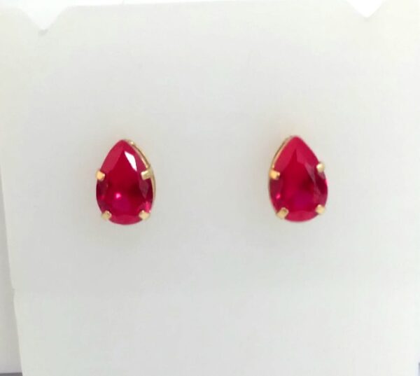 Brinco Solitário Galeria Zirconia Vermelha - Image 2