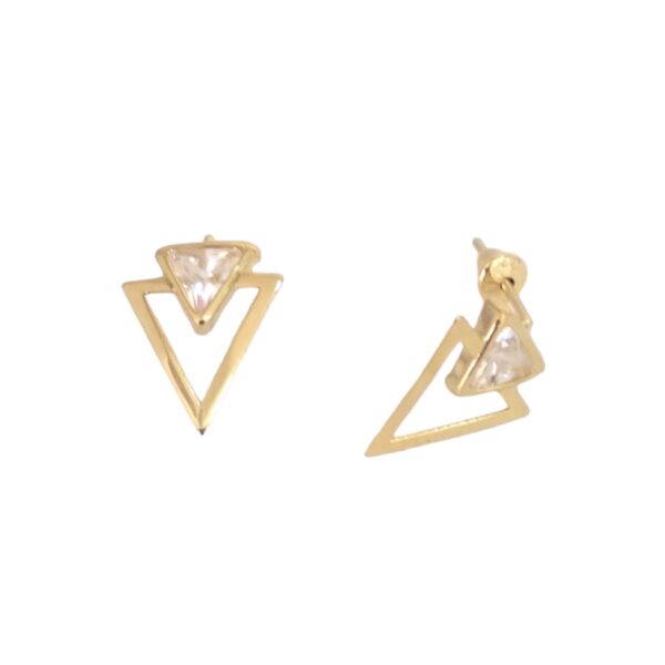 Par de Brincos triangulo c/ Zirconia