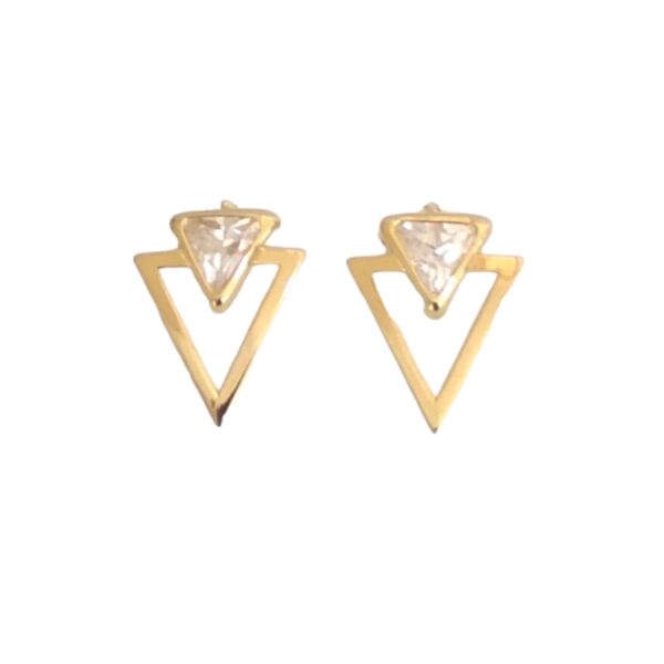 Par de Brincos triangulo c/ Zirconia - Image 2