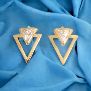 Par de Brincos triangulo c/ Zirconia