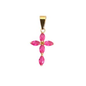 Pingente Cruz Zirconia Navete