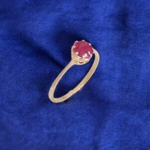 Anel Solitário Rubi ouro 18K 750