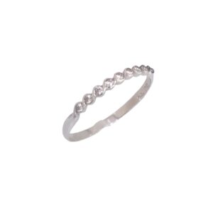 Meia Aliança Onda c/ Brilhantes ouro branco 18K