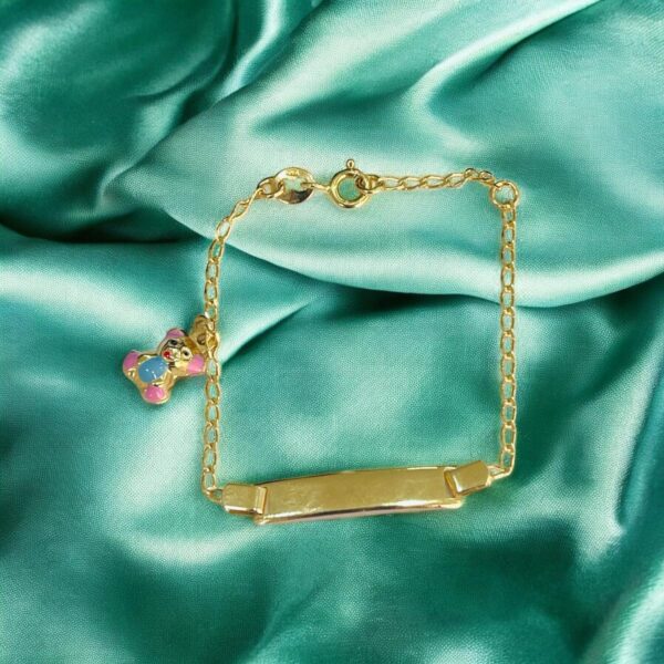 Pulseira infantil Chapinha c/ pingente Urso - Imagem 4