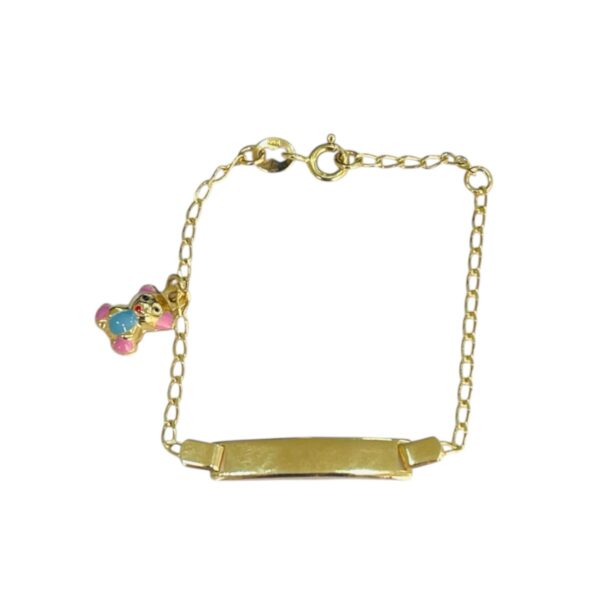 Pulseira infantil Chapinha c/ pingente Urso