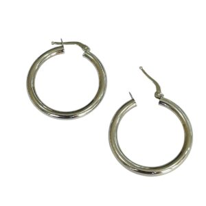 Par de brincos argola Ouro Branco