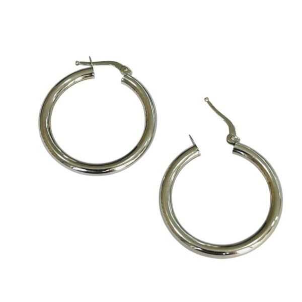 Par de brincos argola Ouro Branco