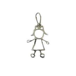Pingente Menina Ouro Branco
