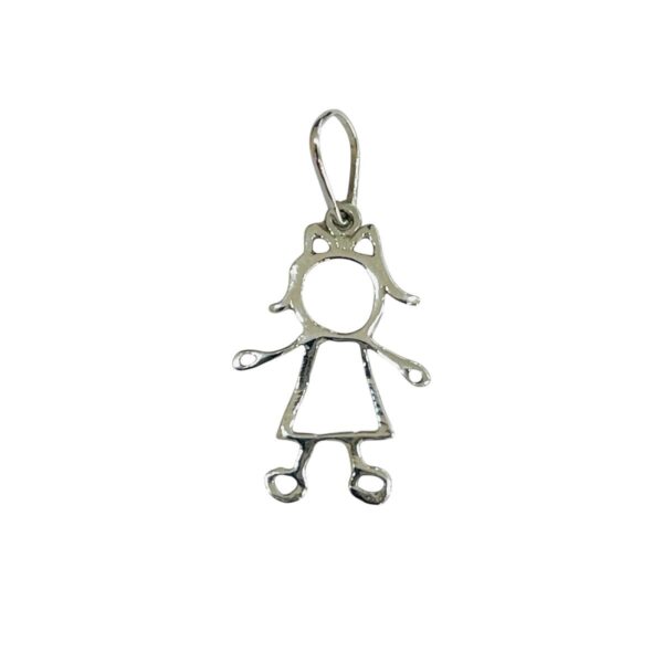 Pingente Menina Ouro Branco