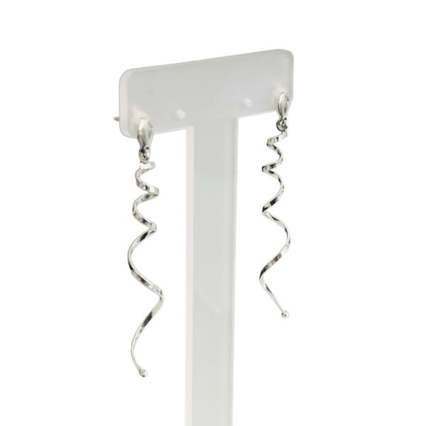 Par de Brincos em Espiral Ouro Branco - Imagem 4