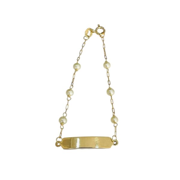 Pulseira Chapinha Infantil c/ Pérola - Imagem 2