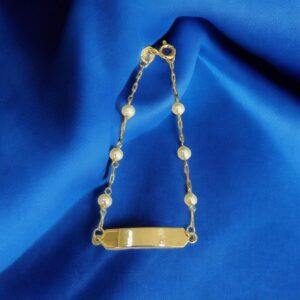 Pulseira Chapinha Infantil c/ Pérola