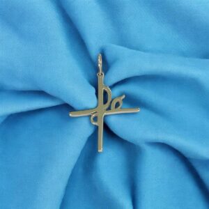 Pingente Fé em Ouro Branco