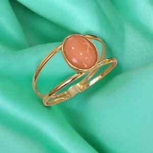 Anel Coral Oval