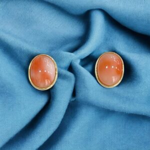 Par de Brincos Coral Oval