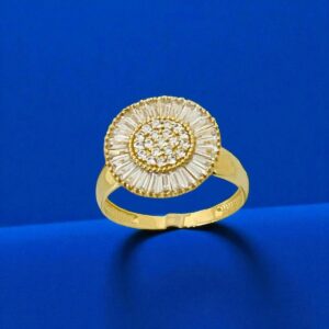 Anel modelo Pizza c/ Zircônia